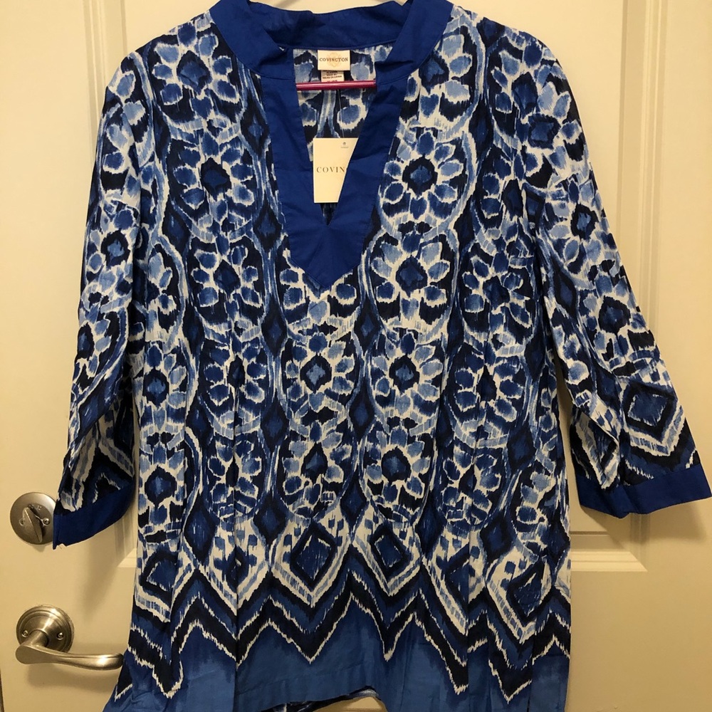 Blue & White Patterned Tunic